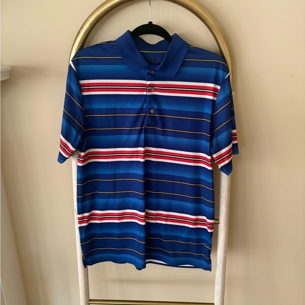 Blue Striped Men's Polo Shirt
